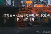 b体育官网·土超｜赔率矩阵：权威解析 · 细节增补